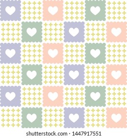 Colorful heart seamless pattern background