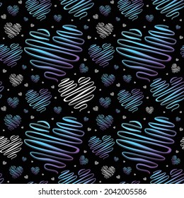 Colorful heart seamless pattern design vector