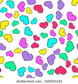 Colorido patrón sin fisuras en fondo blanco. Diseño de impresión de papel. Ilustración de vector retro abstracta. Tejidos, tejidos, envolturas a la moda. Decoración moderna del espacio.
