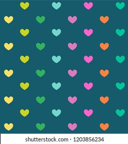 Colorful Heart Seamless Valentine Pattern Vector