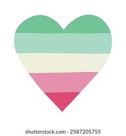 Colorful heart shape Abrosexual pride flag Happy pride day LGBTQ community Pride Month Vector hand drawn doodle for posters, stickers, logo, cards