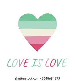 Forma de coração colorido Bandeira do orgulho abrosexual Feliz dia do orgulho LGBTQIA comunidade Orgulho Mês do Orgulho Desenho à mão desenhado doodle para cartazes, adesivos, logotipo, cartões