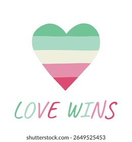 Forma de coração colorido Bandeira do orgulho abrosexual Feliz dia do orgulho LGBTQIA comunidade Orgulho Mês do Orgulho Desenho à mão desenhado doodle para cartazes, adesivos, logotipo, cartões
