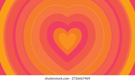Farbige Herzform abstrakter Hintergrund in Rosa Orange und Gelb