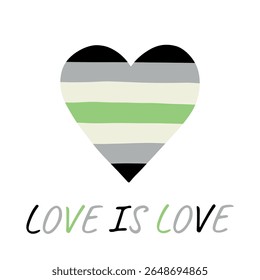 Forma de coração colorido Bandeira do orgulho agênero Feliz dia do orgulho LGBTQIA comunidade Orgulho Mês do Orgulho Desenho à mão desenhado doodle para cartazes, adesivos, logotipo, cartões