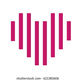 colorful heart shape formed by lines design vector illustration