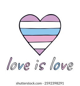 Colorful heart shape Intersex pride flag Happy pride day LGBTQIA community Pride Month Vector hand drawn doodle for posters, stickers, logo, cards