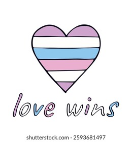 Colorful heart shape Intersex pride flag Happy pride day LGBTQIA community Pride Month Vector hand drawn doodle for posters, stickers, logo, cards