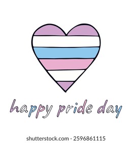 Colorful heart shape Intersex pride flag Happy pride day LGBTQIA community Pride Month Vector hand drawn doodle for posters, stickers, logo, cards