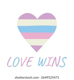 Colorful heart shape Intersex pride flag Happy pride day LGBTQIA community Pride Month Vector hand drawn doodle for posters, stickers, logo, cards