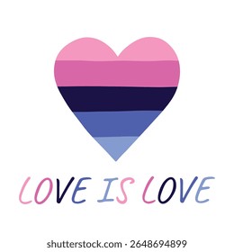 Colorful heart shape Omnisexual pride flag Happy pride day LGBTQIA community Pride Month Vector hand drawn doodle for posters, stickers, logo, cards