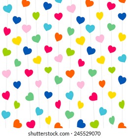 colorful heart shape pattern background vector