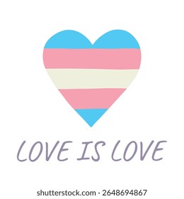Forma do coração colorido Bandeira do orgulho transexual Feliz dia do orgulho LGBTQIA comunidade do Mês do Orgulho Vetor mão desenhada rabiscar para cartazes, adesivos, logotipo, cartões