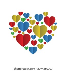 
Colorful heart shape vector design