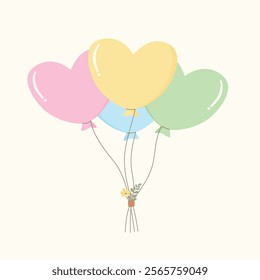 colorful heart shaped balloons for kids and baby decoration