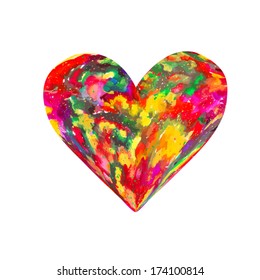 Colorful heart of stain. Vector 