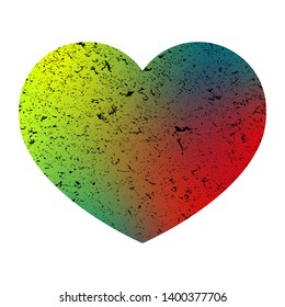 Colorful heart with stone texture. Heart in grunge style. Decorative element. Valentine's Day. Heart on an isolated white background. Vector illustration.