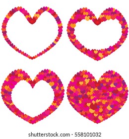 Colorful of the heart that mix and are arranged in the shape of a heart.