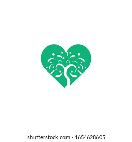 Colorful Heart tree vector logo design.