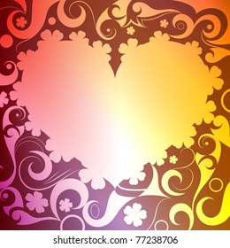 Colorful heart vector card.