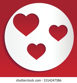Colorful heart vector graphic template illustration isolated on white background. Love symbol. Valentines Day