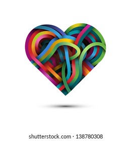 Colorful heart, vector illustration