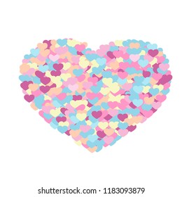 Colorful heart. Vector illustration isolated on white background. Decorative design element for Valentine's day greeting cards and much more.