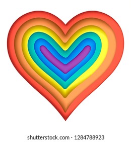 Colorful heart vector illustration for web and printing, devoted to Saint Valentine's Day (February 14). LGBT-heart concept.