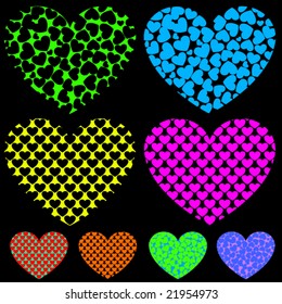Colorful heart vector set