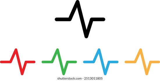 Colorful heartbeat icon set in different colors . Heart pulse icon . Vector illustration