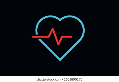 Colorful heartbeat icon vector. Heart beat symbol
