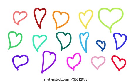 Colorful hearts