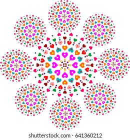 Colorful hearts