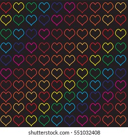 Colorful hearts background