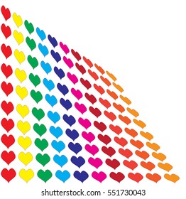 Colorful hearts background