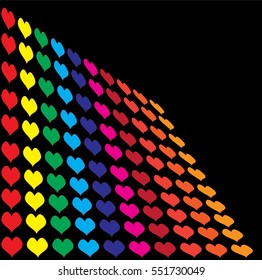 Colorful hearts background