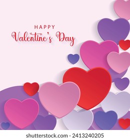 Colorful Hearts Background For Valentine's Day Card