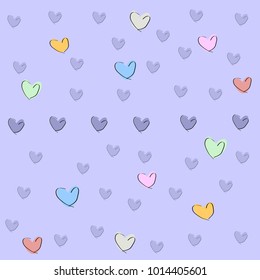 colorful hearts background, vector illustration card.