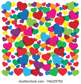 colorful hearts background vector illustration