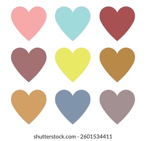 Colorful Hearts A Collection of Pastel Love Symbols