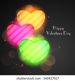 Colorful Hearts decorated greeting card for Happy Valentine's Day Celebration.