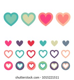 Colorful hearts logo collection