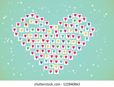 colorful hearts for love