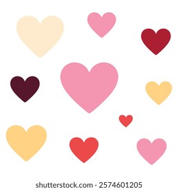 Colorful hearts love pattern design background