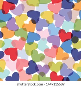Colorful Hearts Multidirectional Texture Seamless Pattern