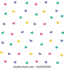 Colorful hearts pattern as background