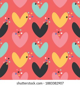 Colorful hearts pattern. Love background