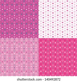 colorful hearts pattern set