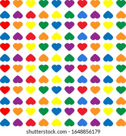 Colorful Hearts pattern. Valentines day background. illustration for Print card, cloth, clothing, wrap, wrapper, web, cover, label, banner, poster, website, and invitation cards.