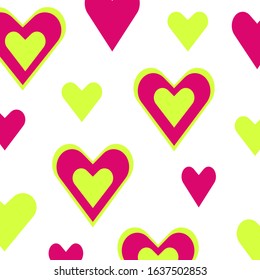 Colorful hearts pattern. Vector illustration